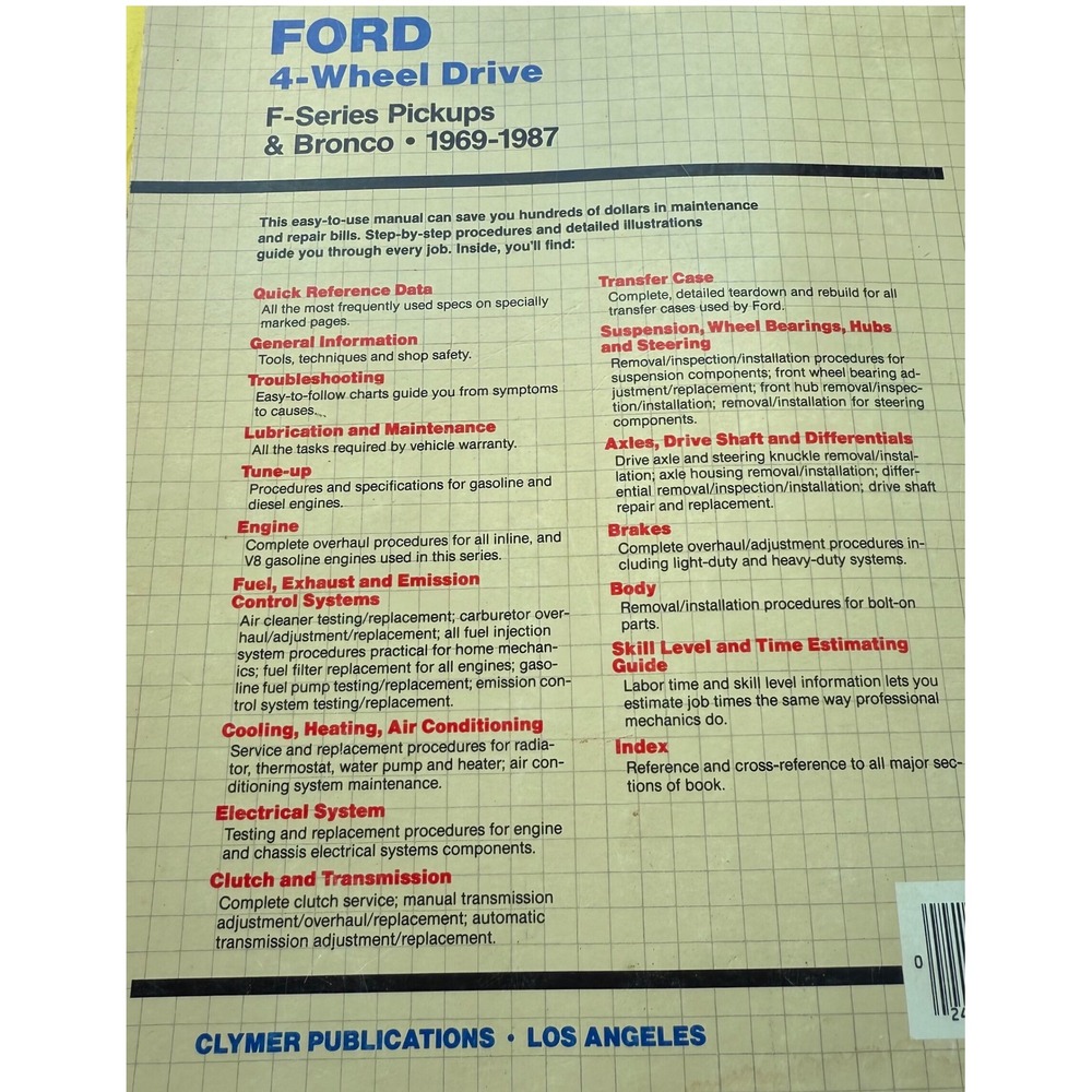 Ford F-Series Pickups Bronco 1969-1987 Full Size 4-Wheel Drive Super Shop Manual - Picture 5 of 5